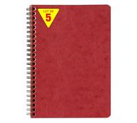 Clairefontaine 785662Cpack - Taccuini con tasche rosse, formato A5, 14,8 x 21 cm, 120 pagine staccabili a righe + 3 divisori con tasche portaoggetti, copertina in pelle