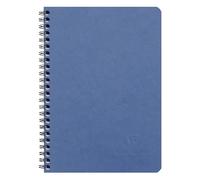 Clairefontaine 785664C collezione Age Bag Taccuino con tasche blu - A5 14,8x21 cm - 120 pagine staccabili a righe + 3 Divisori con tasche organizza tutto - Copertina in carta Lustrée a grana grossa effetto cuoio