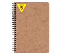 Clairefontaine 78566Cpack - Taccuini con tasche per tabacchi, formato A5, 14,8 x 21 cm, 120 pagine staccabili a righe + 3 divisori con tasche portaoggetti, copertina in pelle