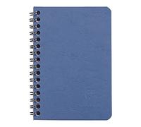 Clairefontaine 785924C collezione Age Bag Taccuino a Spirale blu - 9x14 cm - 100 pagine a quadretti piccoli - Carta Bianca 90 g - Copertina in carta Lustrée a grana grossa effetto cuoio