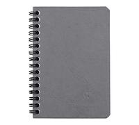 Clairefontaine 785965C collezione Age Bag Taccuino a Spirale grigio - 9x14 cm - 100 pagine a righe - Carta Bianca 90 g - Copertina in carta Lustrée a grana grossa effetto cuoio