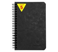 Clairefontaine 786161Cpack - Taccuini con tasche, 11 x 17 cm, 120 pagine staccabili a righe + 3 divisori con tasche portaoggetti, copertina in pelle