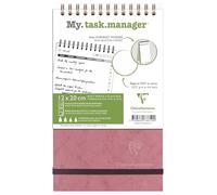 Clairefontaine 786196C - Age Bag My.Task Manager bloc reliure intégrale à élastique 12x20cm 250p détach. préimprimées rose antique