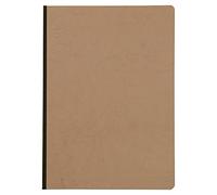 Clairefontaine 79142C collezione Age Bag taccuino cucito con dorso in tela tabacco - A4 21x29,7 cm - 192 pagine a quadretti piccoli - Carta Bianca 90 g - Copertina in carta Lustrée a grana grossa effetto cuoio