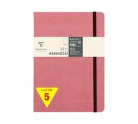 Clairefontaine 793436Cpack - Age Bag My.Essential carnet cousu dos carré 14,8x21cm 192p DOT rose antique papier ivoire 90g - PAQ DE 5
