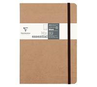 Clairefontaine 79343C Collection Age Bag Un taccuino elastico cucito MyEssential Tabacco - A5 14,8 x 21 cm - 192 pagine numerate DOT - Carta avorio 90 g - Copertina lucida grana pelle