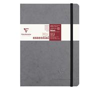 Clairefontaine 793465C collezione Age Bag Un taccuino con elastico cucito a filo My.Essential Grigio - A5 14, 8x21 cm - 192 pagine numerate rigate - Carta Avorio 90g - copertina in carta lustrée effetto cuoio