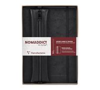 Clairefontaine 793468C - taccuino A5 192 p righe Age Bag nero pelle