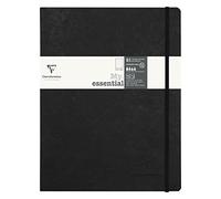 Clairefontaine 794431C collezione Age Bag Un taccuino con elastico cucito a filo My.Essential nero - B5 19x25 cm - 192 pagine numerate DOT - Carta Avorio 90g - copertina in carta lustrée effetto cuoio