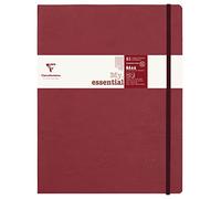 Clairefontaine 794462C collezione Age Bag Un taccuino con elastico cucito a filo My.Essential rosso - B5 19x25 cm - 192 pagine numerate rigate - Carta Avorio 90g - copertina in carta lustrée effetto cuoio