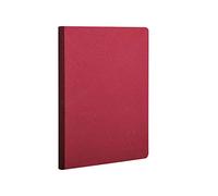 Clairefontaine 795402C Collection Age Bag Un taccuino Cousu Dos Toilé Rosso - A5 14,8x21 cm - 192 pagine a tinta unita bianche- Papier 90g - copertina in carta lustrée a grana grossa effetto cuoio