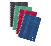 Clairefontaine 8121C Un Quaderno a spirale - A4 21x29,7 cm - 148 pagine a quadretti grandi - carta bianca 90g - copertina in carta laminata colore casuale