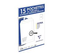 Clairefontaine 825015C - Confezione da 15 Buste Bianche C4-229x324 mm - Autoadesive - 120g/m²