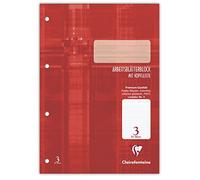 Clairefontaine 82603C - blocco A4 21x29,7 cm 100 p righe 90g rosso