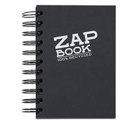Clairefontaine 8361C Quaderno Spiralato Zap Book - 160 Fogli Carta per Schizzi 100% riciclata - A6 10.5x14.8 cm 80 g - copertina Nera - Pacco da 5 Quaderni