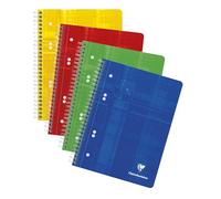 Clairefontaine 8570C CONFEZIONE DA 5 QUADERNI a Spirale Studium - A5+ 16x21 cm - 160 pagine staccabili forate a 6 buchi a tinta unita Blanches - Carta Bianca 90g - copertina in carta laminata colori casuali