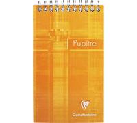 Clairefontaine 8646C Un bloc notes da tavolo a Spirale con intestazione - 10, 5x17 cm - 160 pagine Détachables a righe - Carta Bianca 90g - copertina in carta laminata colore casuale
