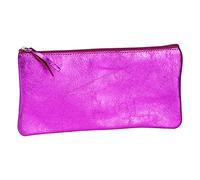 Clairefontaine 8717C - astuccio per la scuola piatto fragola effetto iridescente 22x11 cm in vero cuoio d'agnello I cancelleria per la scuola I astuccio per matite a colori I astuccio per le matite I portapenne