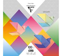 Clairefontaine 95011C - Zestaw 100 arkuszy papieru origami 70 g/m² - format 20 x 20 cm - papier barwiony w masie, gładki - kreatywne hobby - zestaw 10 odcieni w gradacji