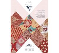 Clairefontaine 95090C - Blocco da 20 Fogli di Carta- Format A4 (21x29,7 cm) - Carte Artigianali e texturizzate - Hobby creativi - Carta Creativa, Scrapbooking e Decorazione - Colore Rosso