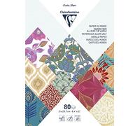 Clairefontaine 95218C - Maxi-blocco da 80 fogli di carta- Format A4 21x29,7cm - carte artigianali e texturizzate - hobby creativi - carta creativa, Scrapbooking e Decorazione - motivi assortiti
