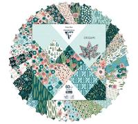 Clairefontaine 95372C - 60 fogli di carta Origami 70g/m², misura 15x15cm, 30 Motivi colori assortiti 2 fogli per motivo), hobby creativi adulti e bambini , Collezione Erbario
