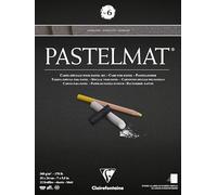 Clairefontaine 96003C Blocco collato Pastelmat n°6 - 12 Fogli di carta Speciale per Pastelli secchi - 18x24 cm 360g - Antracite - Divisori in carta Cristal