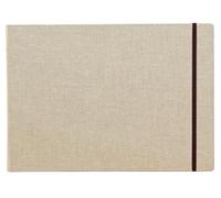 Clairefontaine 96107C Taccuino da viaggio Goldline-30 fogli carta da disegno multi-tecnica Bianca Grana Leggera- A4 cm 180g-Copertina telata pronta per la pittura-Ideale per gli Artisti Globe-trotter