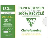 Clairefontaine 96145C - Pochette Dessin à Grain 100% recyclé A3 10F 180g