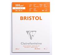 Clairefontaine 96170C- Blocco Bristol carta extra bianca, 20 fogli 24x32 cm 205 g