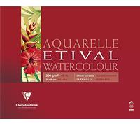 Clairefontaine 96381C - Blocco incollato su 4 lati carta Etival , 10 fogli, grana classica 36x48 cm 200 g, bianca