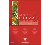 Clairefontaine 96398C - Blocco incollato su 4 lati carta Etival , 10 fogli, grana classica 36x48 cm 300 g, bianca