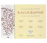 Clairefontaine 96439C Blocco collato Calligrafia - 25 Fogli di carta simil-Giapponese Avorio - 24x30 cm 130g - Ideale per Calligrafia con Pennino, Calamo e Pennello
