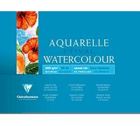 Clairefontaine 96455C - Blocco incollato su 4 lati carta Etival , 25 fogli, grana fine 30x40 cm 200 g, bianca