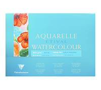 Clairefontaine 96457C - Blocco incollato su 4 lati carta Etival , 25 fogli, grana fine 36x48 cm 200 g, bianca