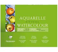 Clairefontaine 96462C - Blocco incollato su 4 lati carta Etival , 25 fogli, grana ruvida torchon 30x40 cm 300 g, bianca