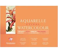 Clairefontaine 96473C - Blocco incollato su 4 lati carta Etival , 25 fogli, grana fine 36x48 cm 300 g, bianca