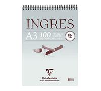Clairefontaine 96478C - Blocco a spirale Studio, carta avorio Ingres 100 fogli 29.7x42 cm 80 g