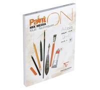 Clairefontaine 96537C Blocco collato PaintON multi-tecnica - 40 fogli carta da disegno multi-tecnica Grana molto leggera - Bianca - A4 21x29,7 cm 250g
