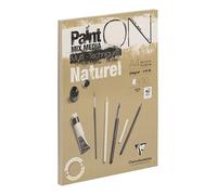 Clairefontaine 96540C - Blocco incollato di carta da disegno Paint'On 30 fogli 21x29.7 cm 250 g, naturale