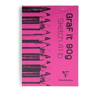 Clairefontaine 96621C Blocco Punto Metallico GraF'it - 80 Fogli Carta da Disegno per Schizzi Uni - Fogli staccabili - A5 14,8x21 cm 90g - Copertina colori casuali