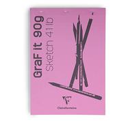Clairefontaine 96668C Blocco a punto METALLICO GraF'it - 80 Fogli Carta da disegno per bozze - Fogli Staccabili - A6 10,5x14,8 cm 90g - copertina Rosa - Pacco da 5 taccuini