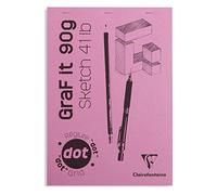 Clairefontaine 96692C - Blocco punto metallico GraF'iT 80 fogli con dots 21x29.7 cm 90 g, copertina rosa