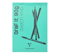 Clairefontaine 96733C Blocco a punto METALLICO GraF'it - 80 Fogli Carta da disegno per Schizzi - Fogli Staccabili - A6 10,5x14,8 cm 90g - copertina Turchese - Pacco da 5 taccuini