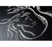 Clairefontaine 96800C Pochette Carta da grattare - 2 Fogli di Carta Rigida Nera Incollata su cartone - 24x32 cm 520g - Ideale per il Disegno in Negativo Nero e Bianco