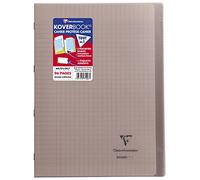 Clairefontaine 971407C Un quaderno a punto metallico Koverbook grigio - A4 21x29,7 cm - 96 pagine a quadretti grandi - Carta Bianca 90g - copertina in polipropilene
