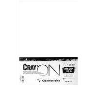 Clairefontaine 975068C - Risma di carta da disegno Cray'on 25 fogli extra bianchi, 29.7x42 cm 200 g