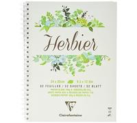 Clairefontaine 975180C - Album a spirale Herbarium 64 pagine 24x32 cm carta bianca 180g con divisori in carta velina 37g