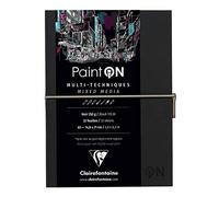 CLAIREFONTAINE 975185C Carnet PAINT ON cucito. con elastico A5 32F nero. copertina nera
