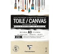Clairefontaine 975211C - Blocco collato di 10 tele pronte da dipingere 29,7x42 cm 200g, Sabbia